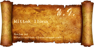 Wittek Ilona névjegykártya